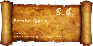 Bertha Gyula névjegykártya