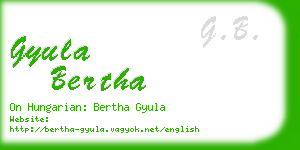 gyula bertha business card
